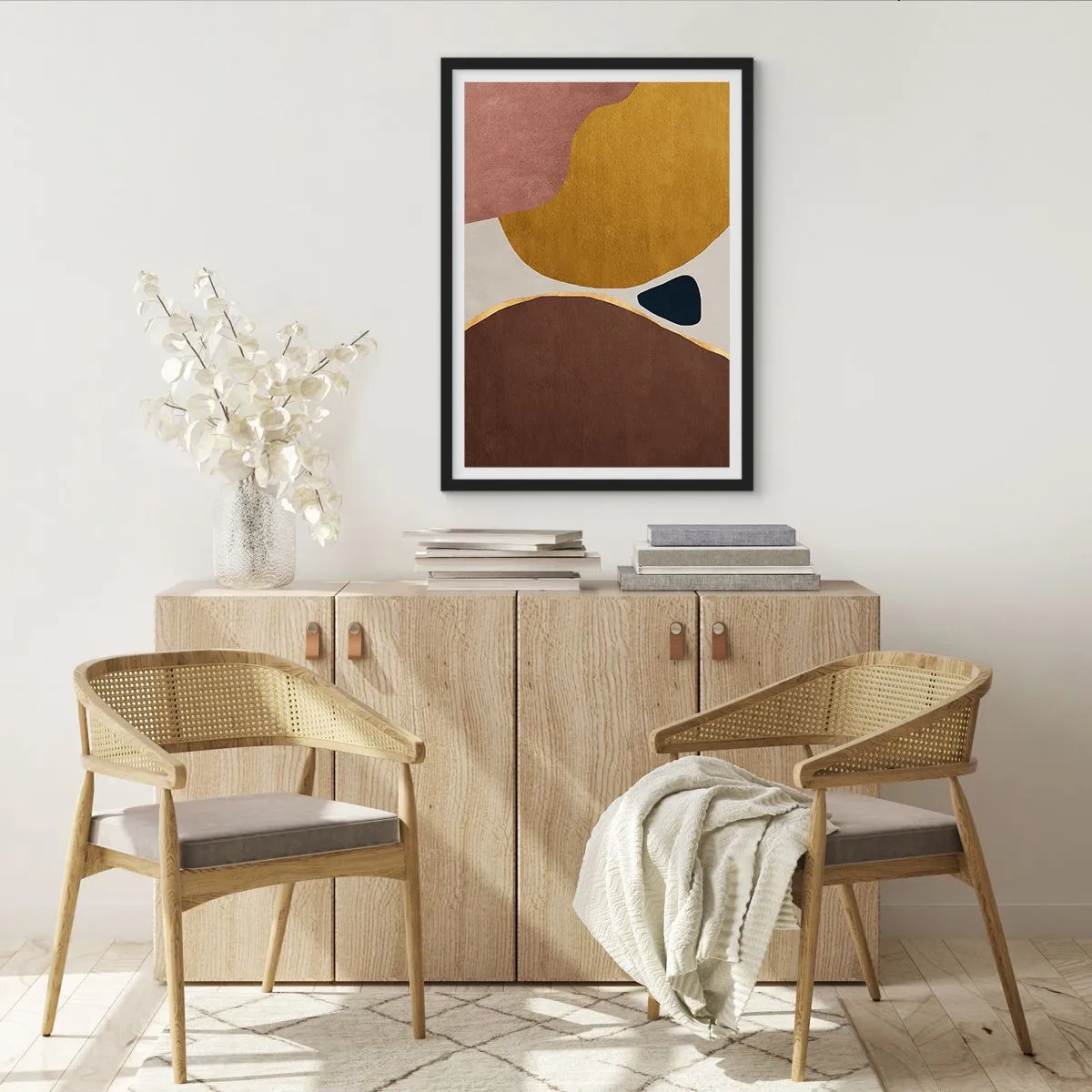 Poster in einem schwarzem Rahmen - Abstraktion – ein Ort im Raum - 61x91 cm