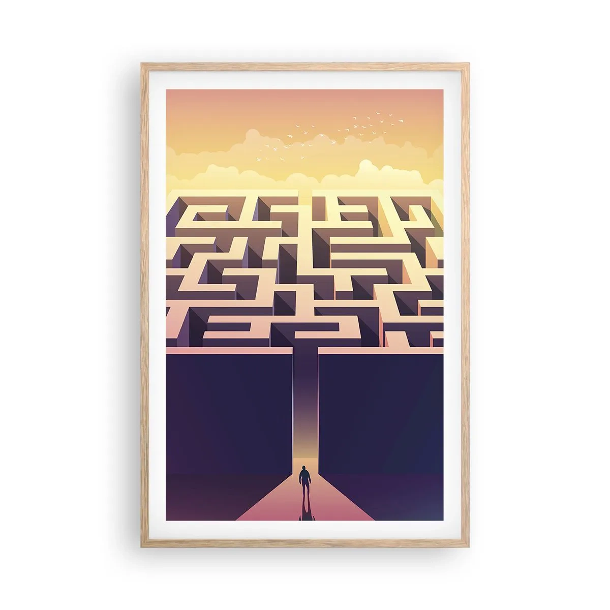 Poster in einem Rahmen aus heller Eiche - Entscheidungszeit - 61x91 cm