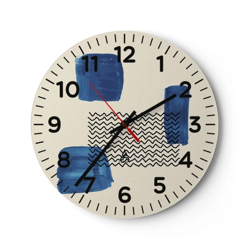Wanduhr - Glasuhr - Ein abstraktes Quartett - 40x40 cm