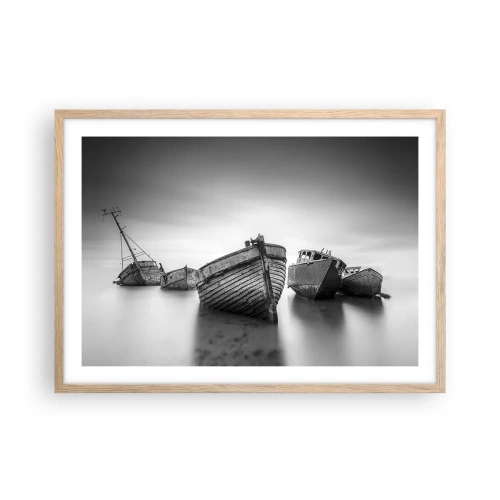 Poster in einem Rahmen aus heller Eiche - Nur Erinnerungen ... - 70x50 cm