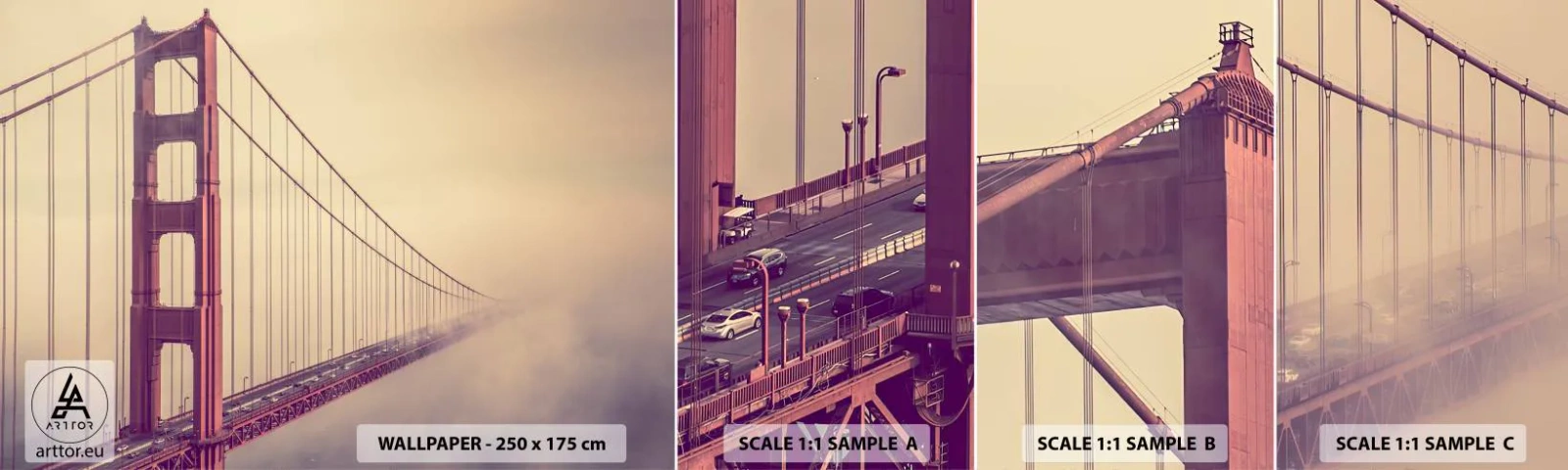 Fototapetenmuster Standard Eco - Zwischen Himmel und Erde - Landschaft, Die Architektur, San Francisco - 100x30 cm