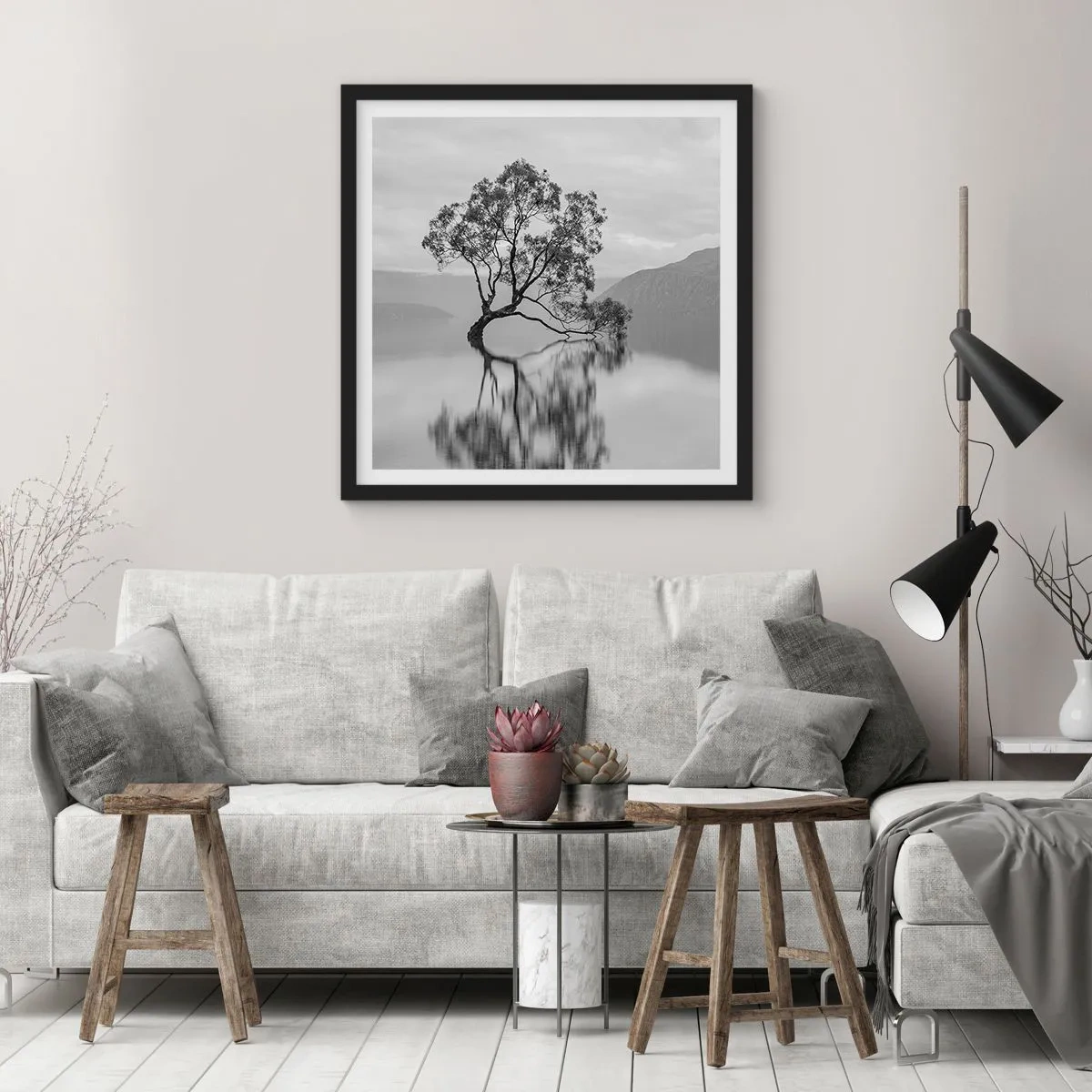 Poster in einem schwarzem Rahmen - Es gibt so ein Land - 40x40 cm