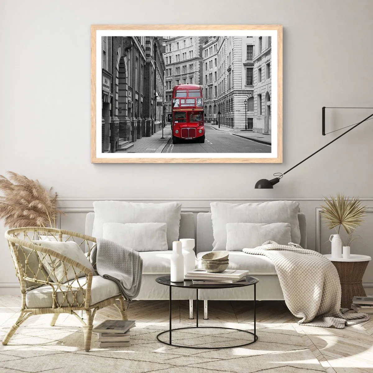 Poster in einem Rahmen aus heller Eiche - Der Alltag muss nicht grau sein - 70x50 cm