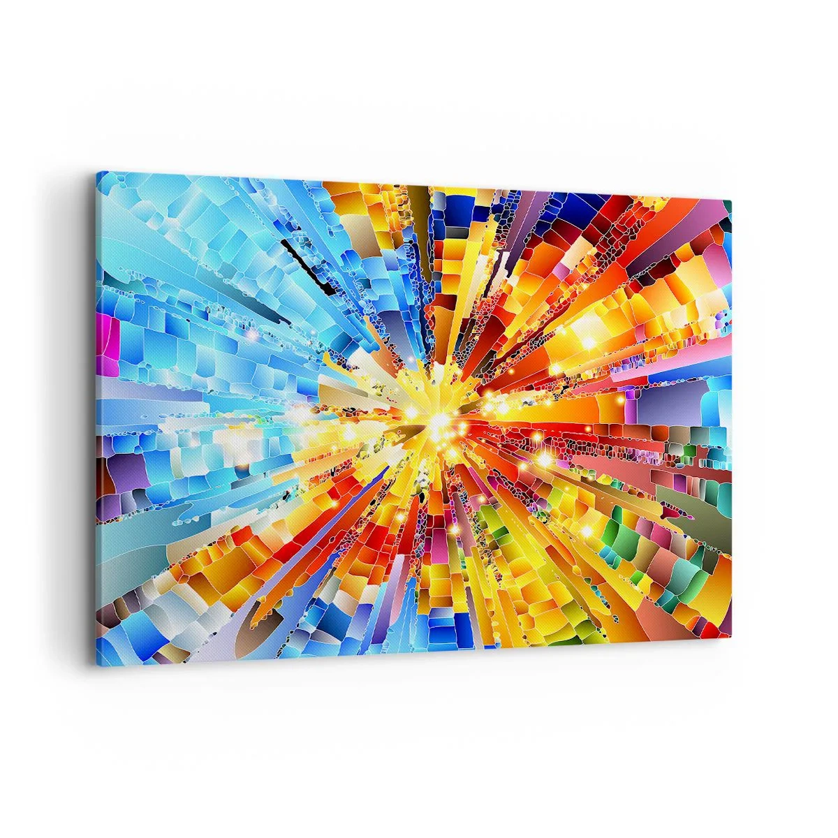 Bild auf Leinwand - Leinwandbild - Eine dynamische Explosion aus Farbe und Licht - 100x70cm - In Medienauflösung - Moderne Wanddekoration für Wohnzimmer und Schlafzimmer ARTTOR