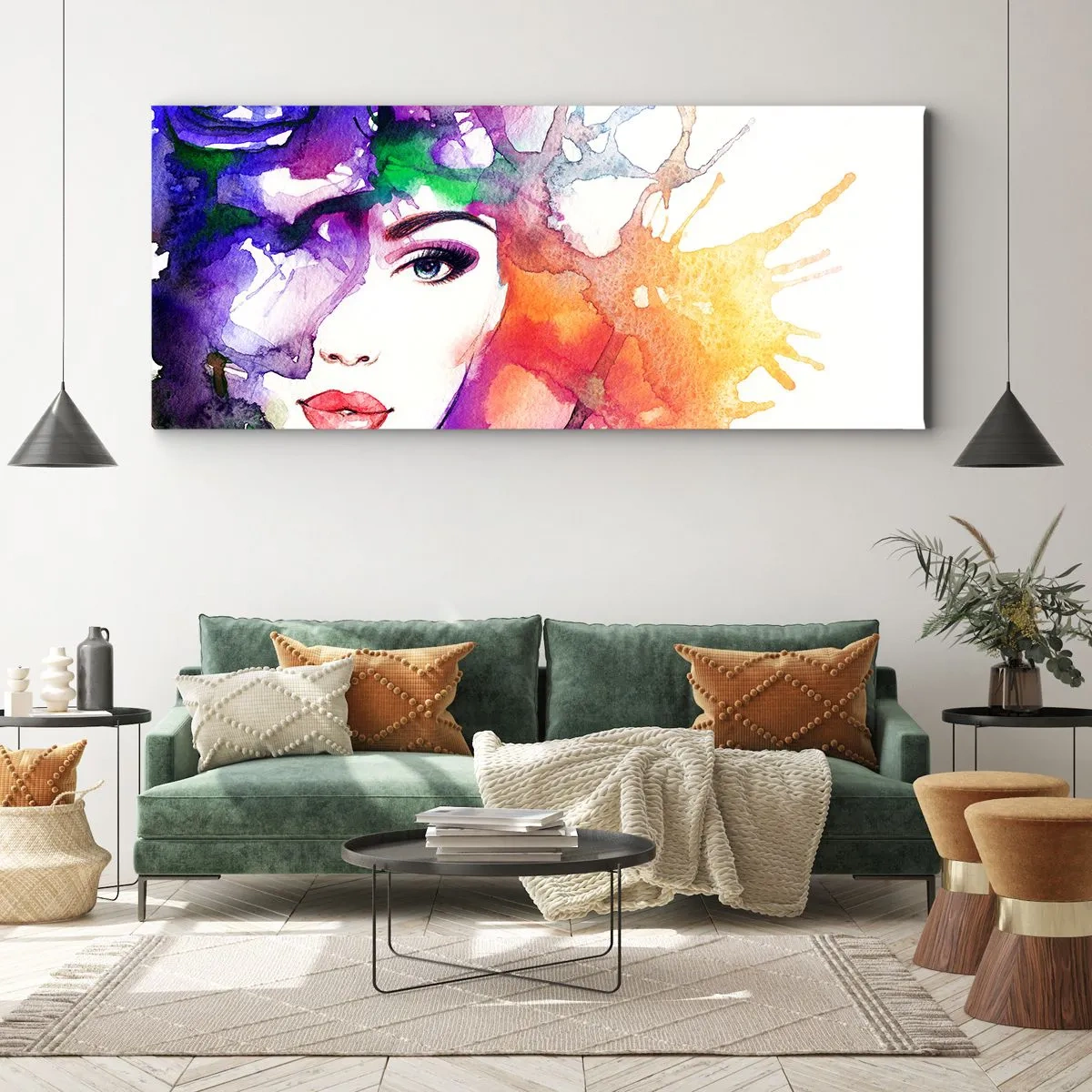 Bild auf Leinwand - Leinwandbild - Mit dem Kopf in den Wolken - 90x30 cm