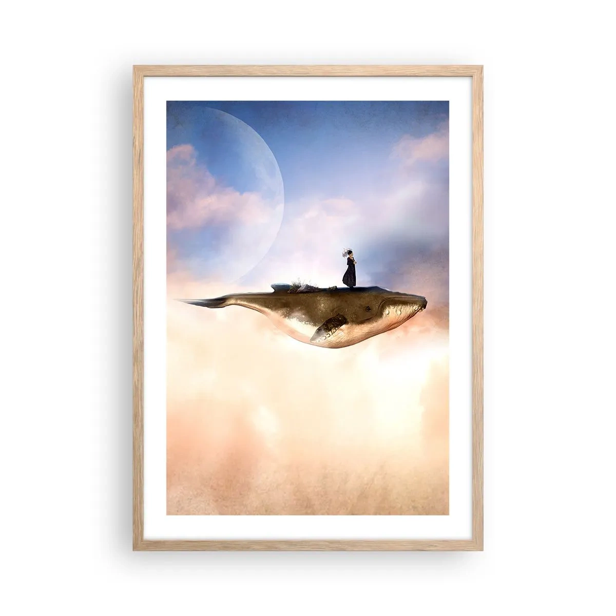 Poster in einem Rahmen aus heller Eiche - Eine echte Reise - 50x70 cm