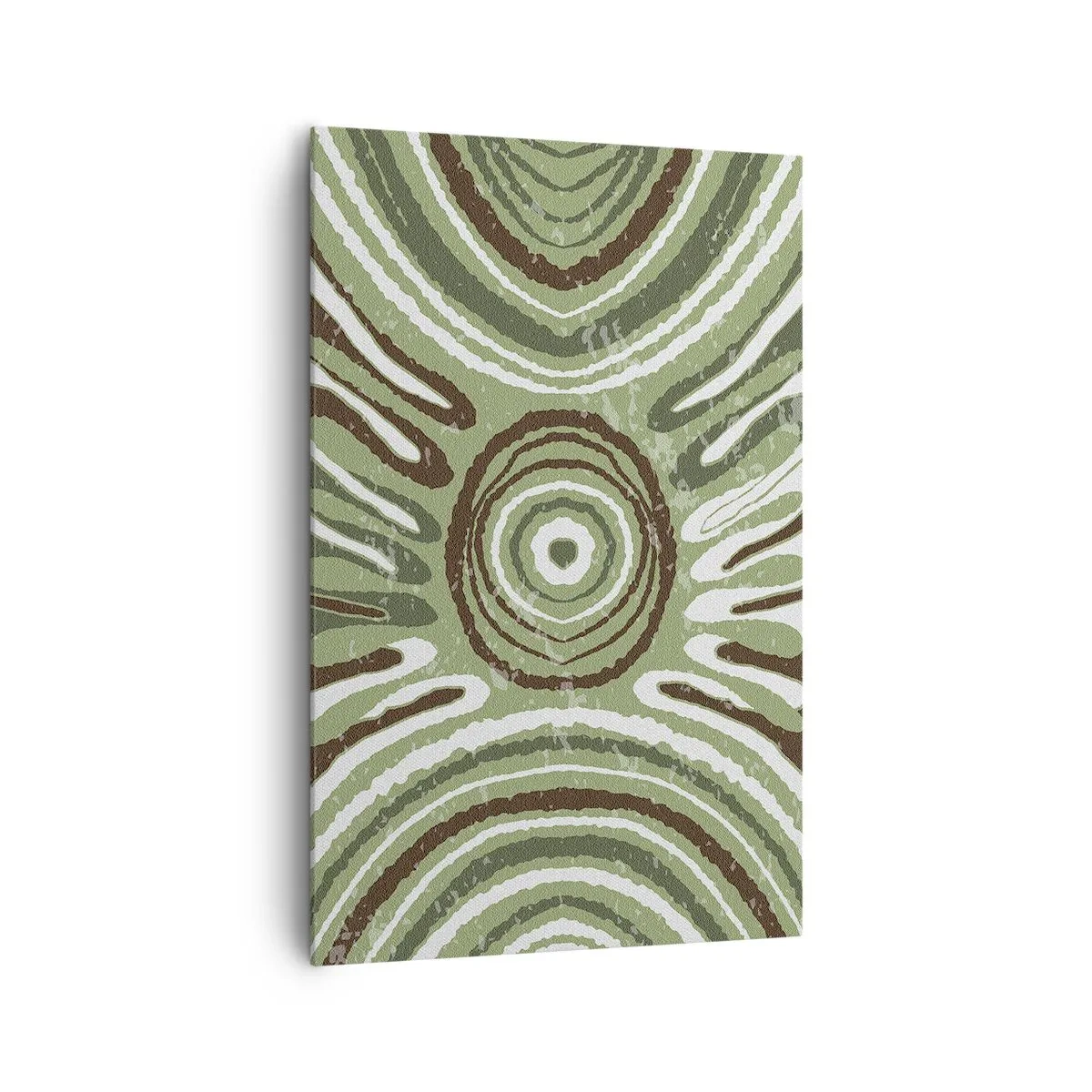 Bild auf Leinwand - Leinwandbild - Abstrakte Muster in Grün- und Brauntönen - 80x120cm - Explosion von Emotionen - Moderne Wanddekoration für Wohnzimmer und Schlafzimmer ARTTOR