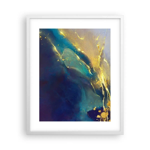 Poster in einem weißen Rahmen - Der goldene Teich - 40x50 cm