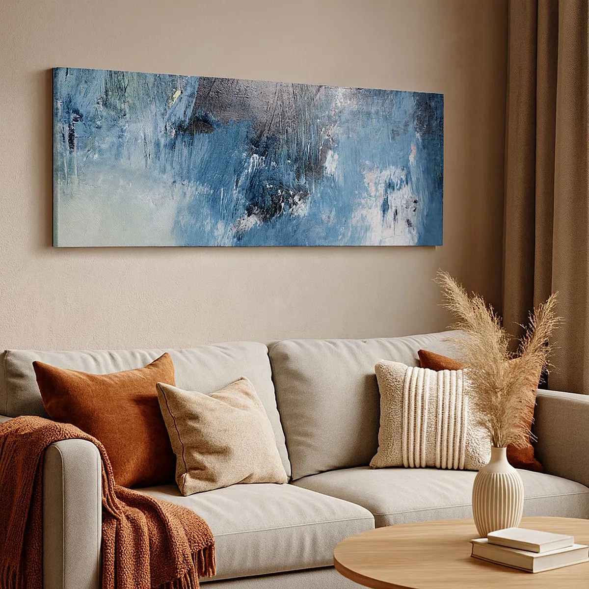 Bild auf Leinwand - Leinwandbild - Rhapsodie in Blau - 100x40 cm