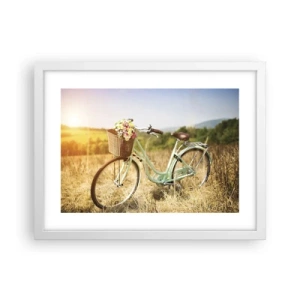 Poster in einem weißen Rahmen - Ich bleibe eine Weile hier - 40x30 cm