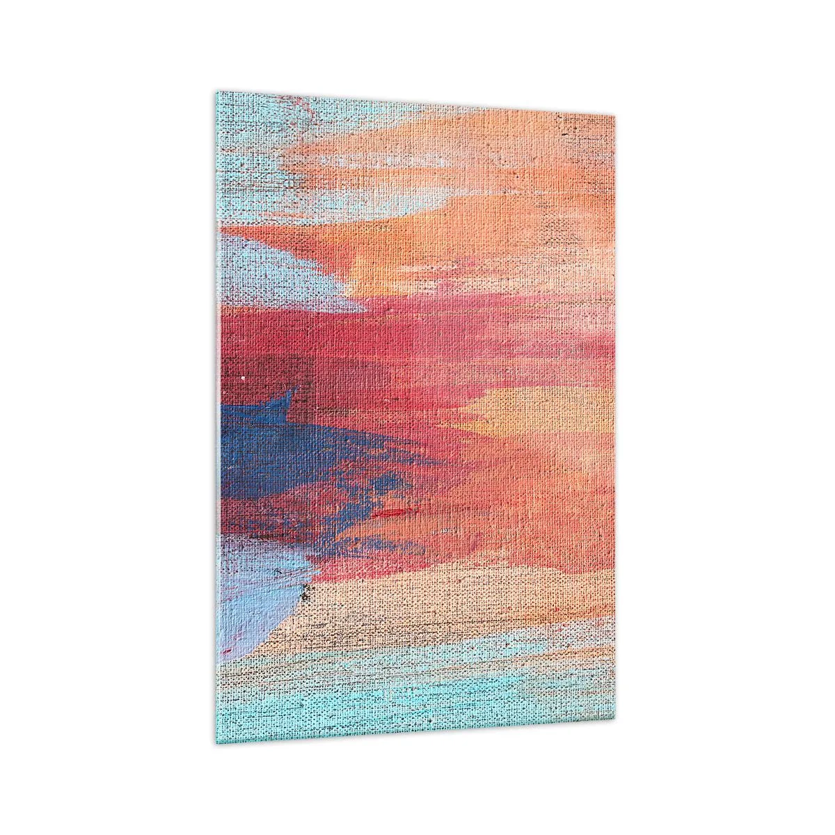 Glasbild - Bild auf glas - Bunte abstrakte Pinselstriche - 70x100cm - Renne den Regenbogen hinunter - Moderne Wanddekoration für Wohnzimmer und Schlafzimmer ARTTOR