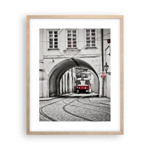 Poster in einem Rahmen aus heller Eiche - Durch das Stadtlabyrinth - 40x50 cm