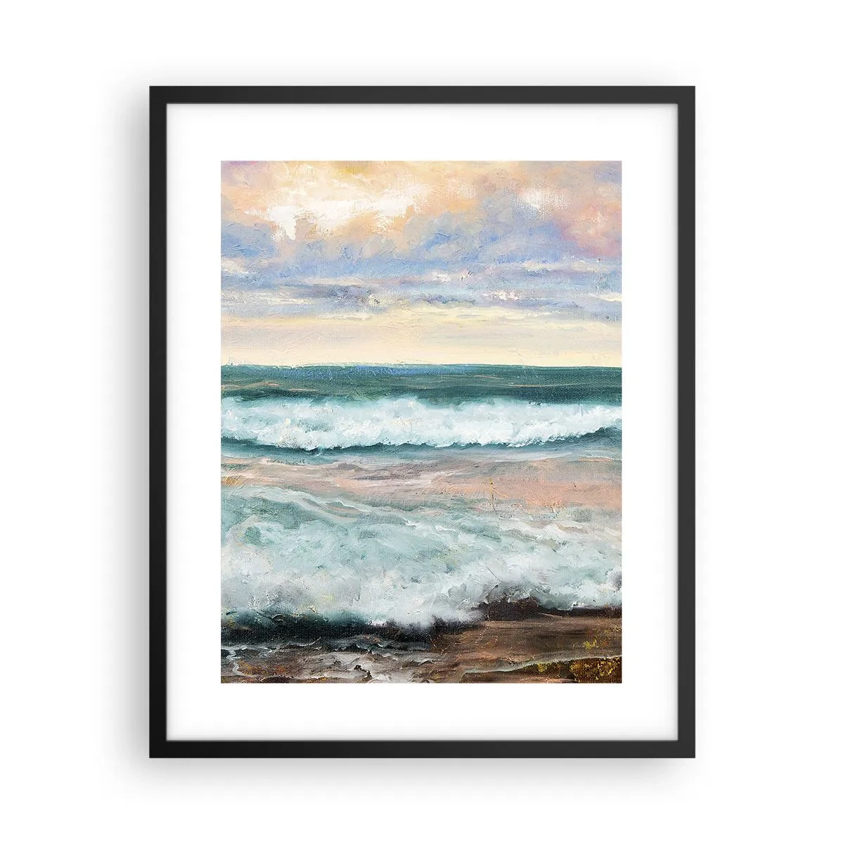 Poster in einem schwarzem Rahmen - Hier werden Sie Ihre Seele baumeln lassen - 40x50 cm