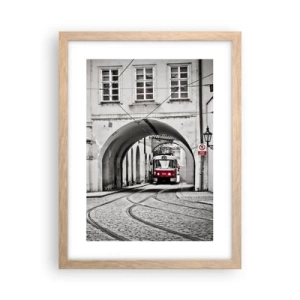 Poster in einem Rahmen aus heller Eiche - Durch das Stadtlabyrinth - 30x40 cm