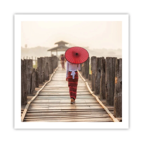 Poster - Auf der alten Brücke - 60x60 cm