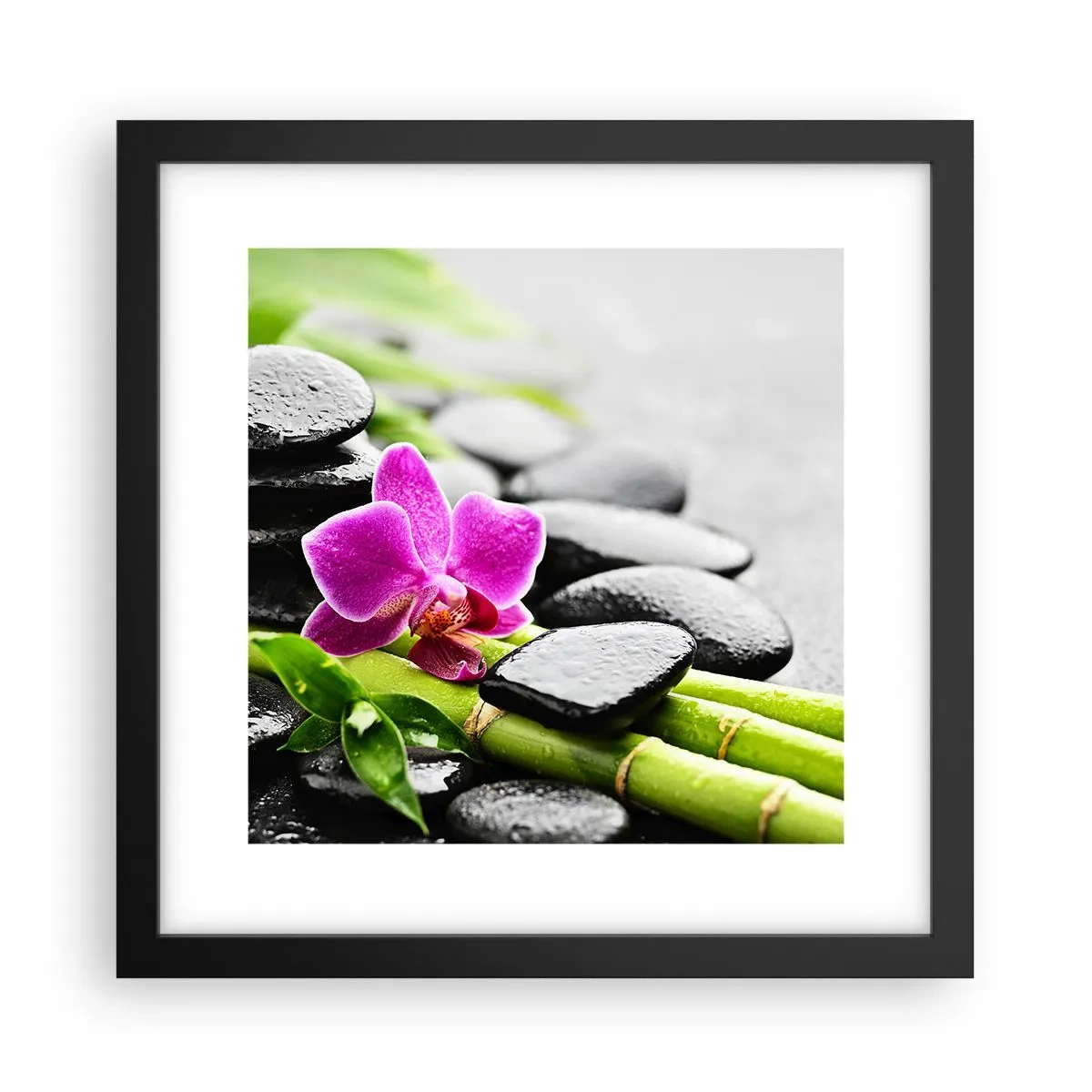 Poster in einem schwarzem Rahmen - In ruhiger Balance - 30x30 cm