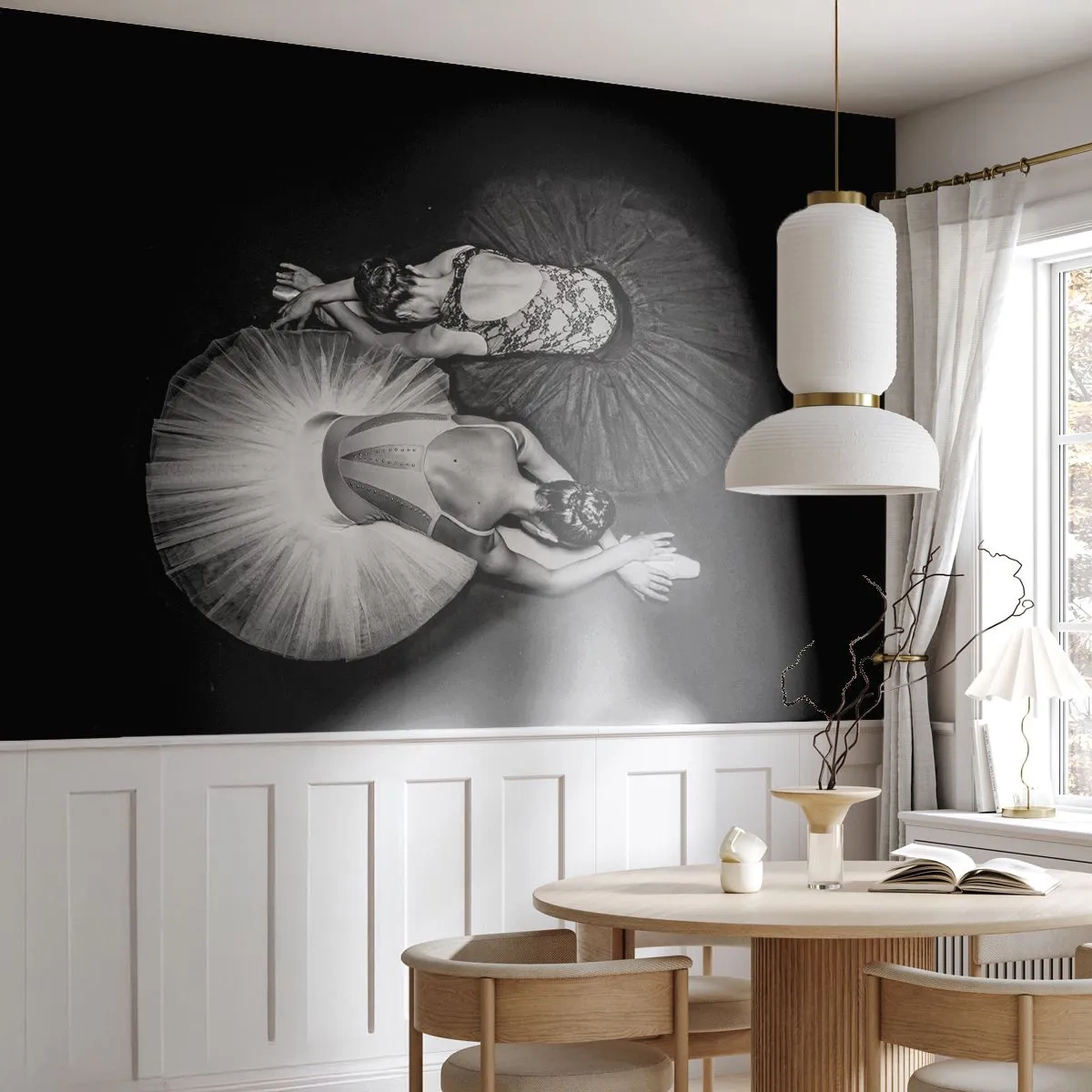 Fototapete Premium Sand - Jin und Jang – perfekte Balance - Ballerina, Ballett, Tanzen - 300x210 cm