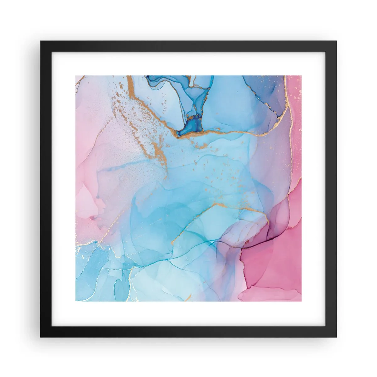 Poster in einem schwarzem Rahmen - Begegnung und Durchdringung - 40x40 cm