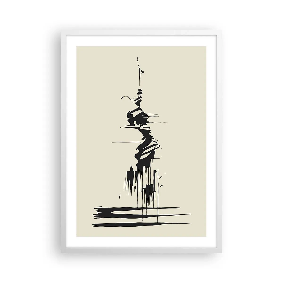 Poster in einem weißen Rahmen - Hastige Abstraktion - 50x70 cm