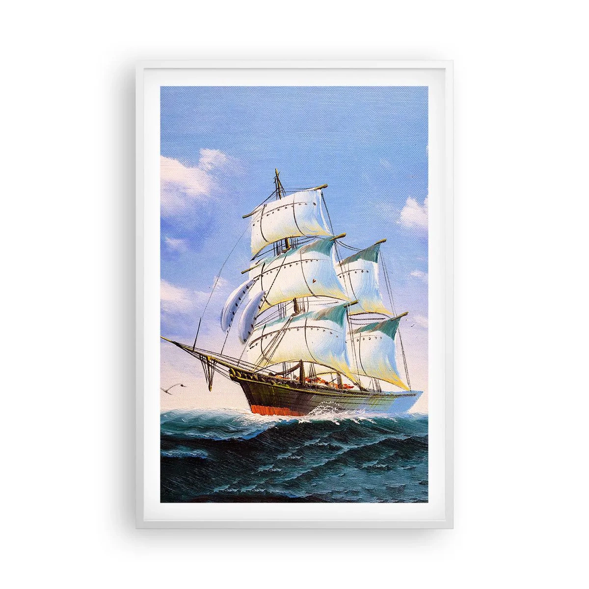 Poster in einem weißen Rahmen - Mit Stolz mit dem Wind - 61x91 cm