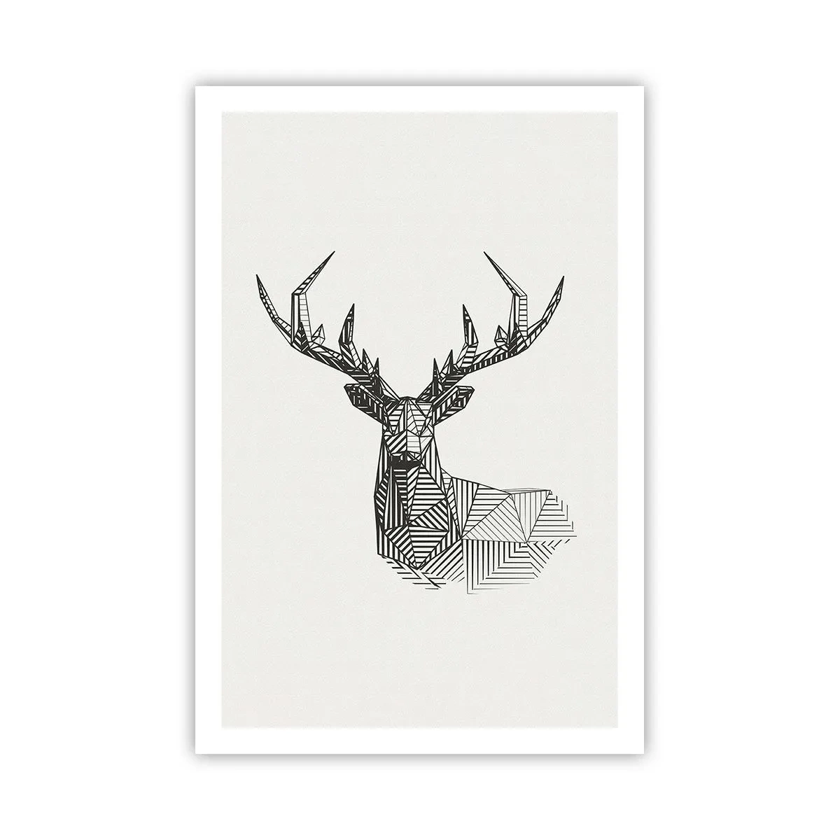 Poster - Ein Hirsch im kubistischen Stil - 61x91 cm