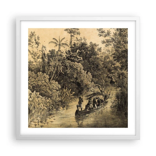 Poster in einem weißen Rahmen - Expedition zur Quelle - 50x50 cm