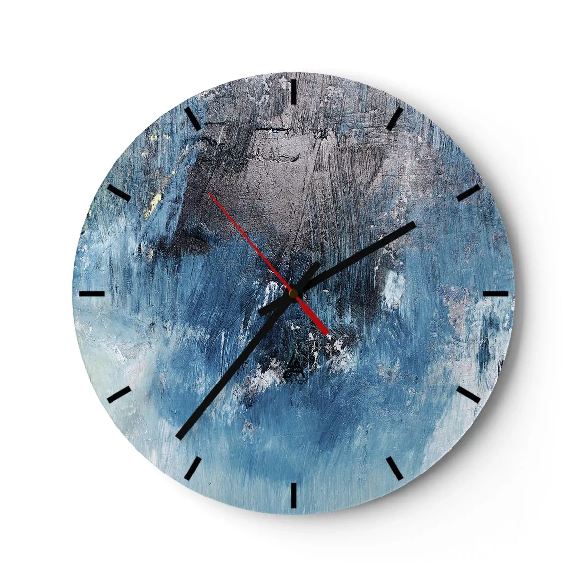 Wanduhr - Glasuhr - Abstrakte Textur in Blautönen - 30x30cm - Rhapsodie in Blau - Moderne Wanddekoration für Wohnzimmer, Küche und Schlafzimmer ARTTOR