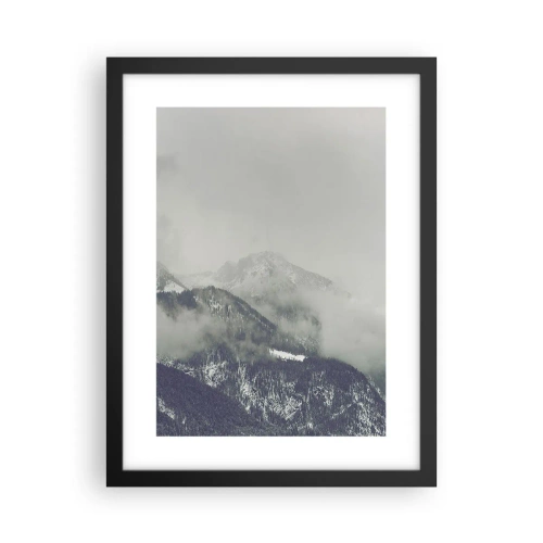 Poster in einem schwarzem Rahmen - Nebliges Tal - 30x40 cm
