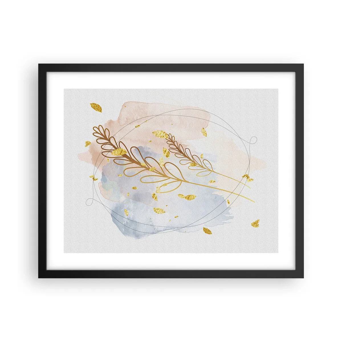 Poster in einem schwarzem Rahmen - Goldenr Hauch - 50x40 cm