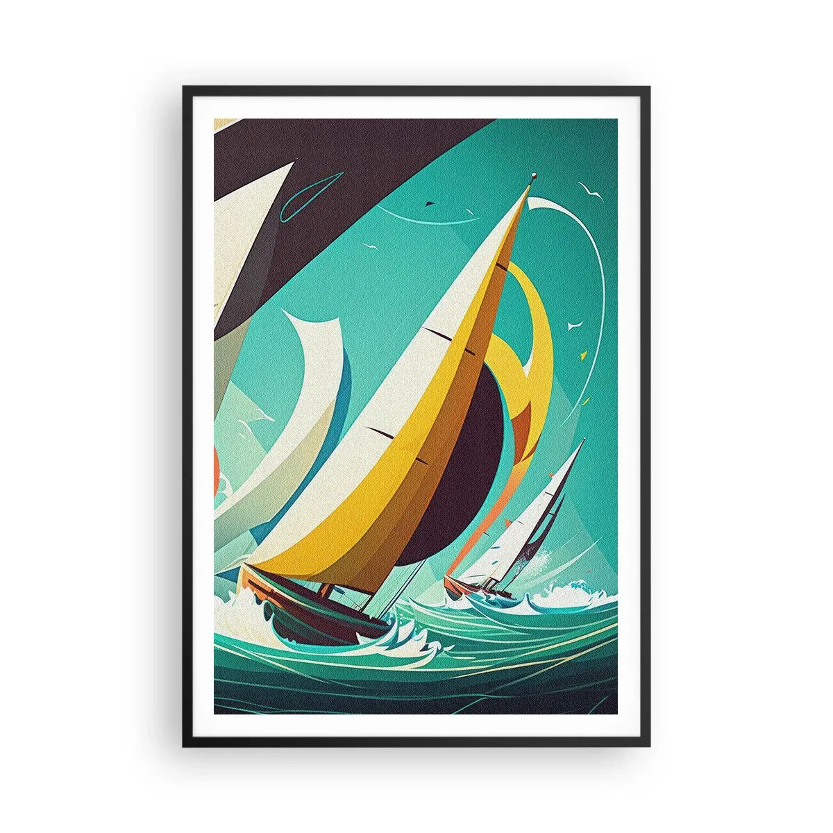 Poster in einem schwarzem Rahmen - Viel Glück mit den Elementen - 70x100 cm