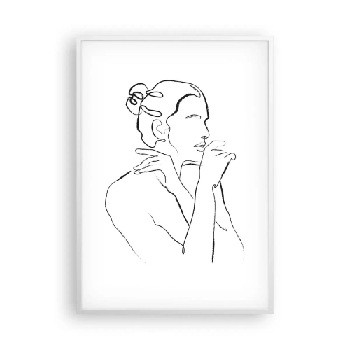 Poster in einem weißen Rahmen - Akt: ein sinnliches Geheimnis - 70x100 cm