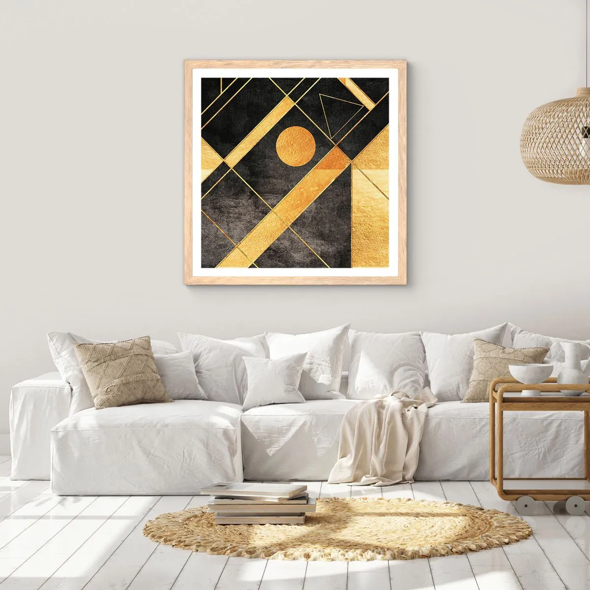 Poster in einem Rahmen aus heller Eiche - Die Sonne der Wüste - 40x40 cm