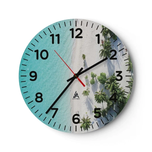 Wanduhr - Glasuhr - Urlaub im Paradies - 30x30 cm