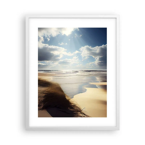 Poster in einem weißen Rahmen - Strand, wilder Strand - 40x50 cm