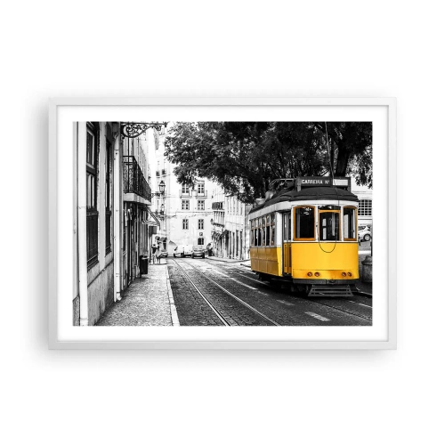 Poster in einem weißen Rahmen - Und Fado im Hintergrund - 70x50 cm