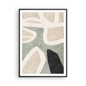 Poster in einem schwarzem Rahmen - Komposition mit schwarzem Motiv - 70x100 cm