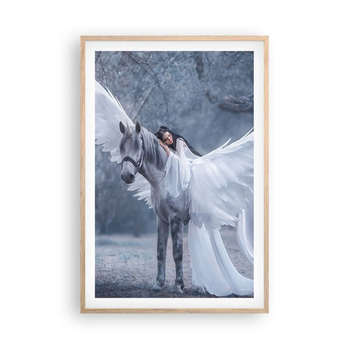 Poster in einem Rahmen aus heller Eiche - Ein inspirierter Moment - 61x91 cm