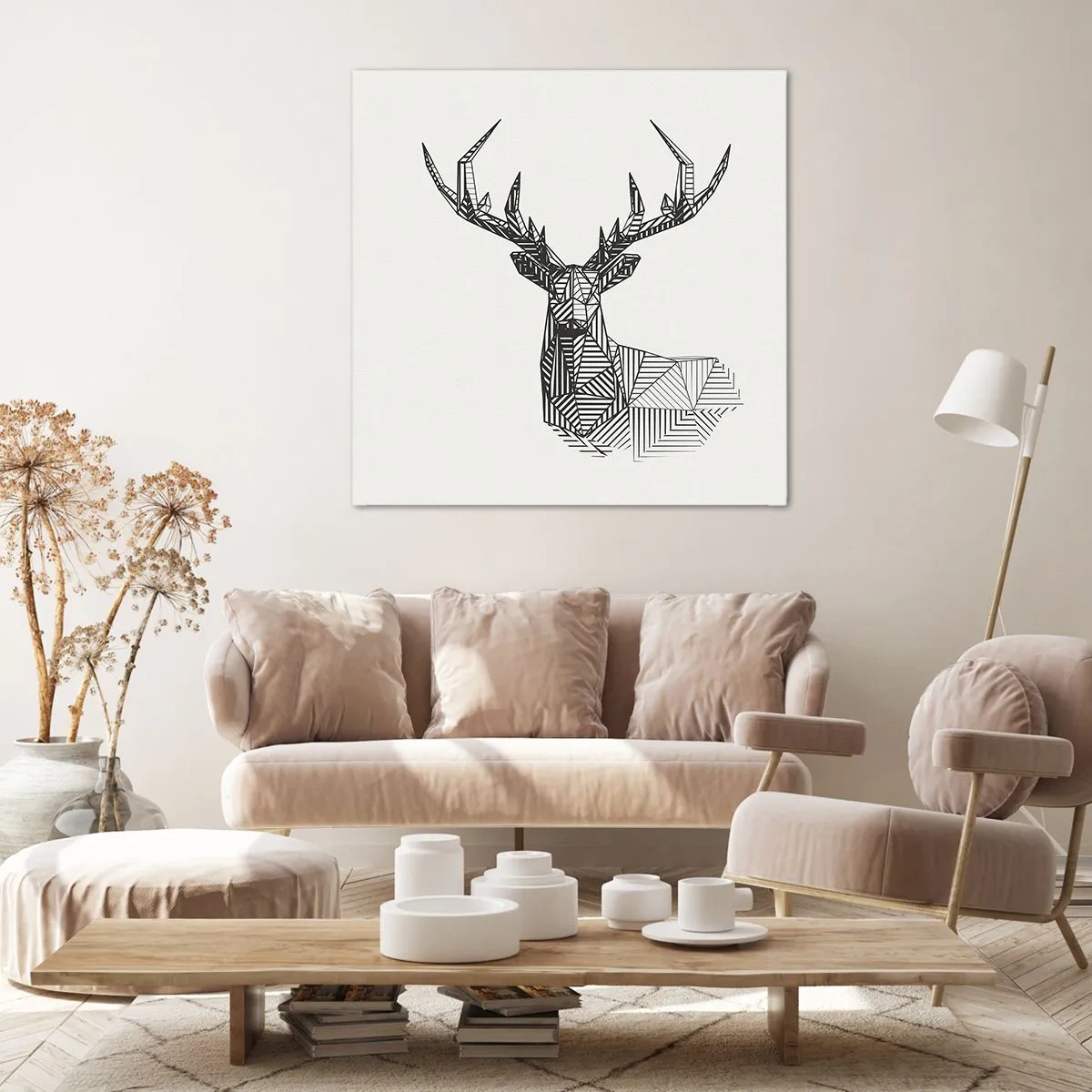 Bild auf Leinwand - Leinwandbild - Ein Hirsch im kubistischen Stil - 30x30 cm