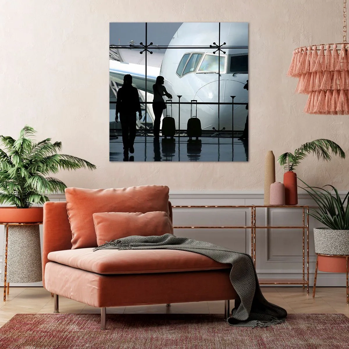 Bild auf Leinwand - Leinwandbild - Vis a vis am Flughafen - 40x40 cm