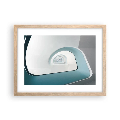 Poster in einem Rahmen aus heller Eiche - Bis zum Ende des Blaus - 40x30 cm