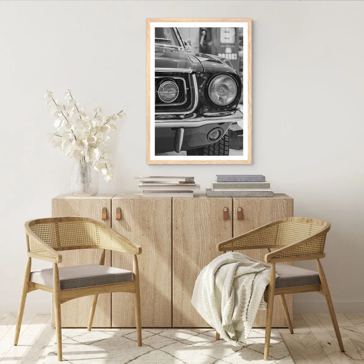 Poster in einem Rahmen aus heller Eiche - Wilder Ritt - 30x40 cm
