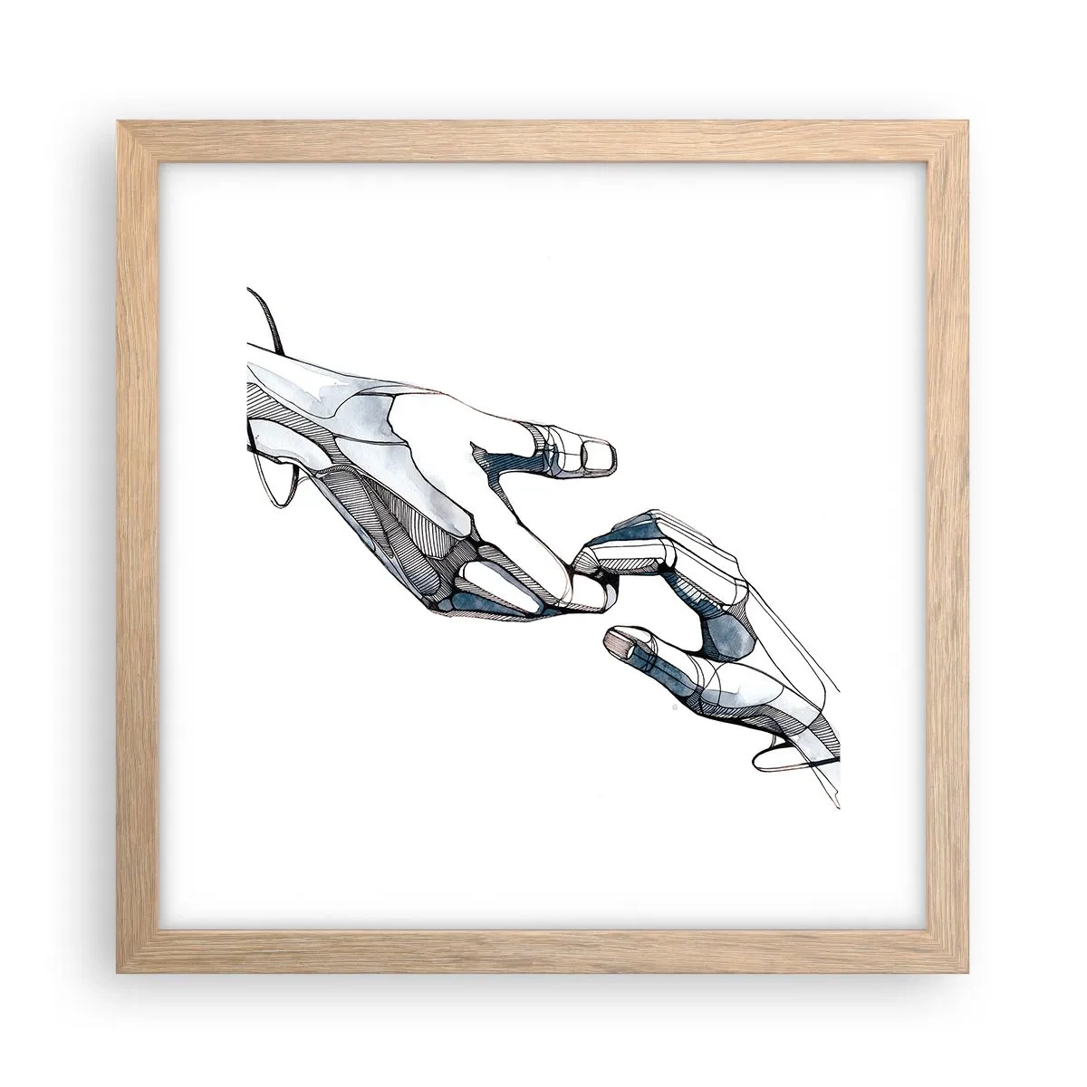 Poster in einem Rahmen aus heller Eiche - Eine gute Geste - 30x30 cm