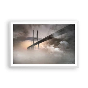 Poster in einem weißen Rahmen - Auf dem Fluss, den es nicht gibt - 91x61 cm