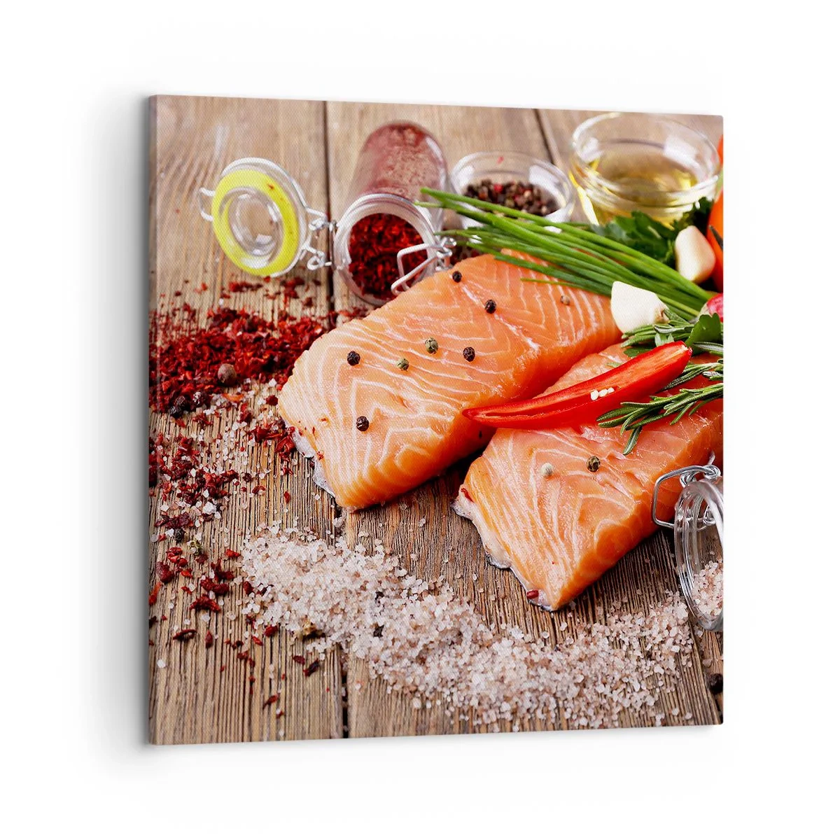 Bild auf Leinwand - Leinwandbild - Norwegisches Abenteuer in der Küche - 60x60 cm