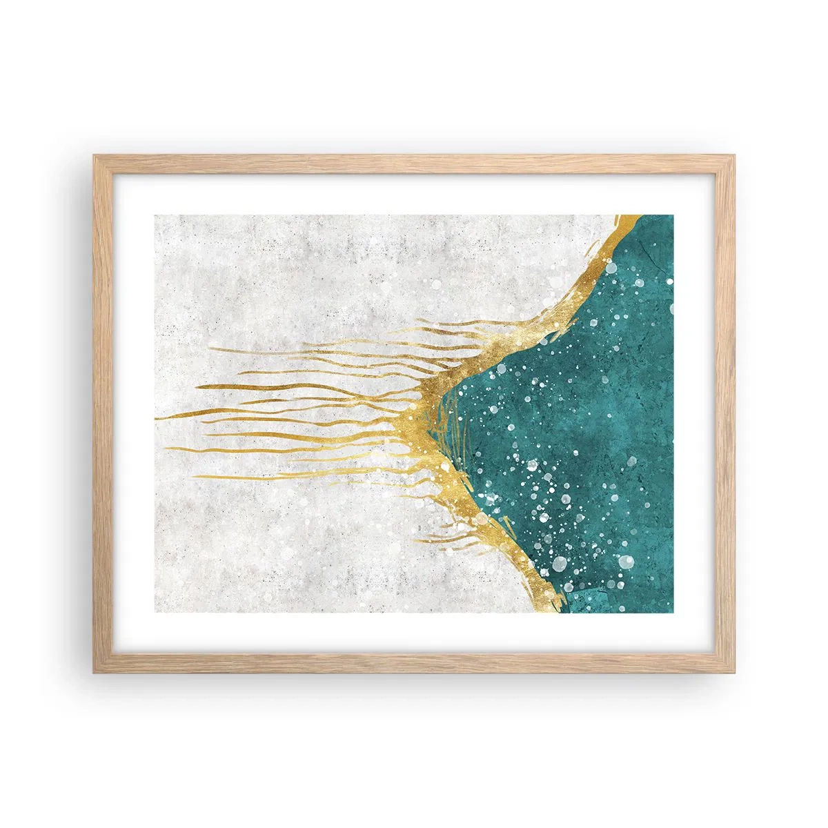 Poster in einem Rahmen aus heller Eiche - Goldene Flut - 50x40 cm