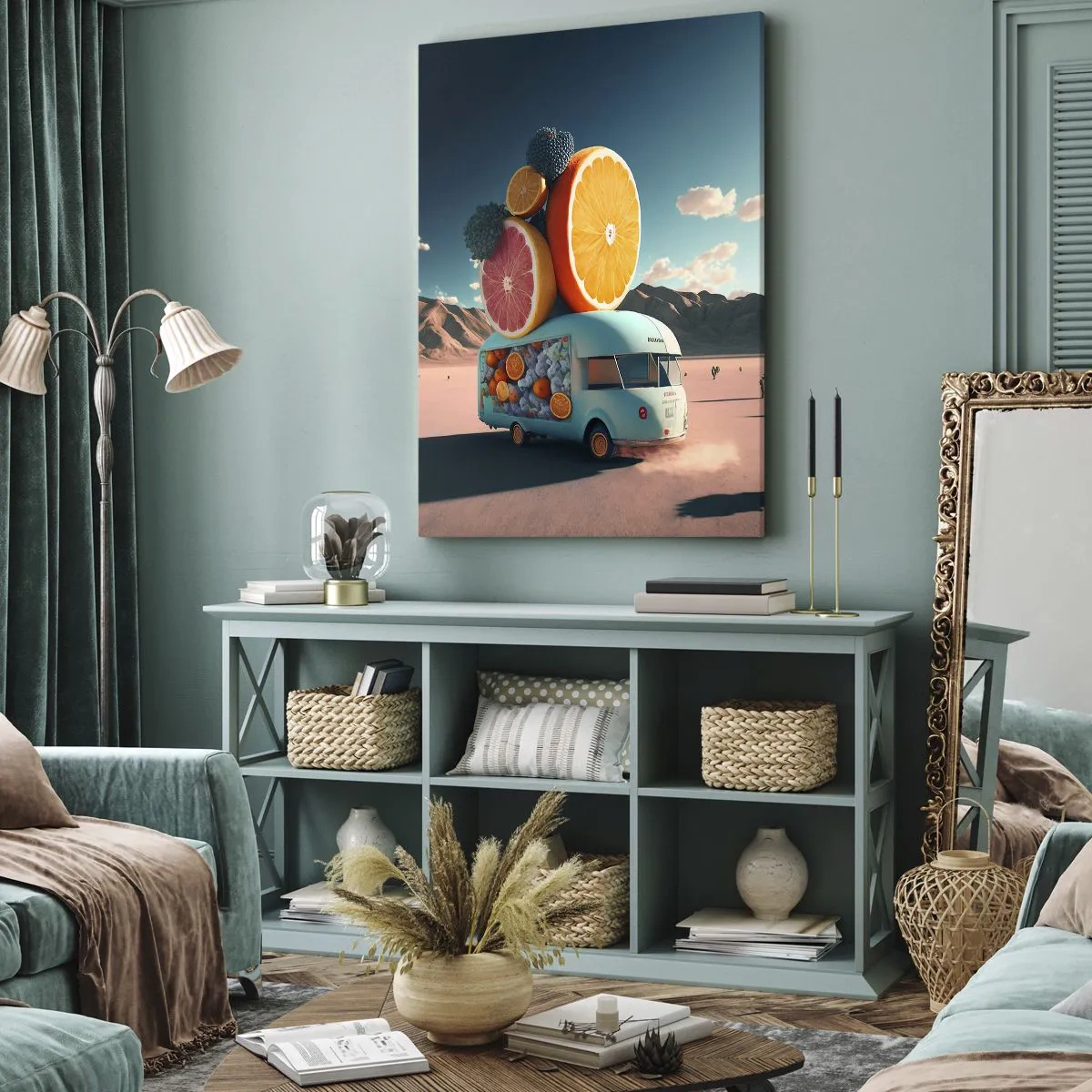 Bild auf Leinwand - Leinwandbild - Geschmack von Urlaub - 55x100 cm