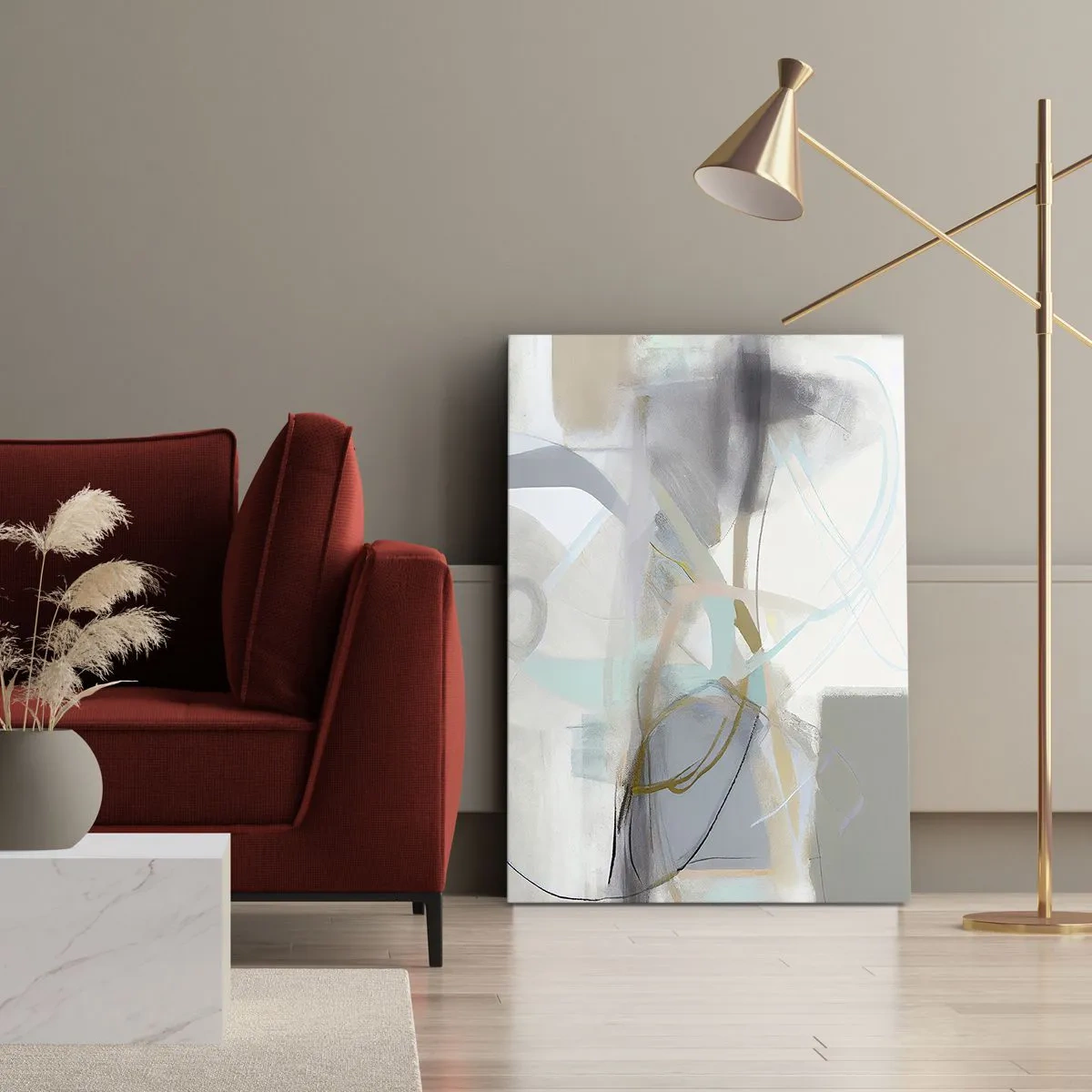 Bild auf Leinwand - Leinwandbild - Neblige Abstraktion - 55x100 cm