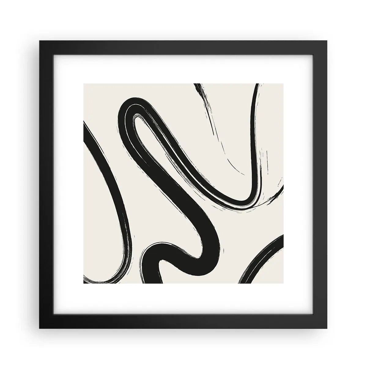 Poster in einem schwarzem Rahmen - Schwarz-Weiß-Laune - 30x30 cm