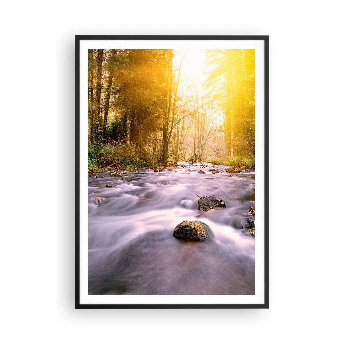 Poster in einem schwarzem Rahmen - Malachit im Silber- und Goldrahmen - 70x100 cm