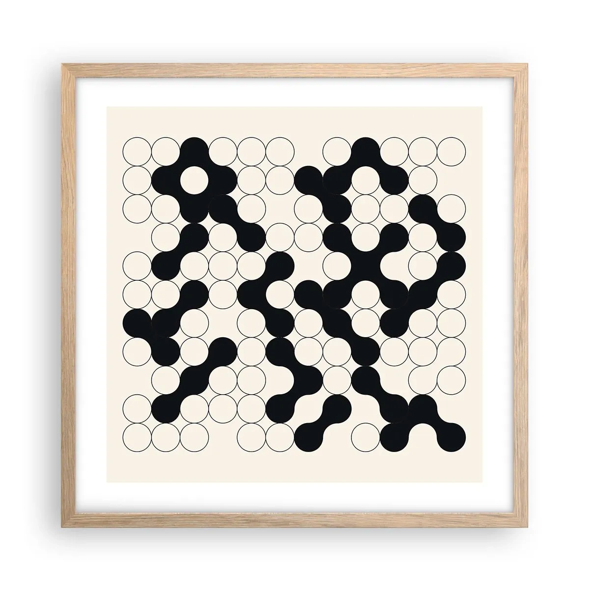 Poster in einem Rahmen aus heller Eiche - Chinesisches Spiel – Variation - 50x50 cm